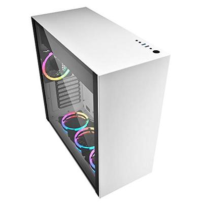 Sharkoon pure steel rgb midi tower behuizing (wit | 2x usb-a | rgb | tempered glass)