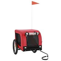 VidaXL Hondenfietstrailer oxford stof en ijzer rood en zwart - thumbnail