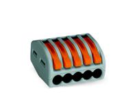 WAGO 222 Lasklem Flexibel: 0.08-4 mm² Massief: 0.08-2.5 mm² Aantal polen: 5 40 stuk(s) Grijs, Oranje - thumbnail