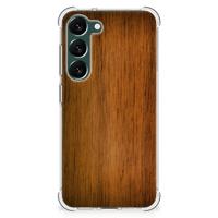 Samsung Galaxy S23 Plus Stevig Telefoonhoesje Donker Hout - thumbnail