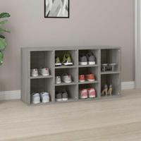 VidaXL Schoenenbank 103x30x55 cm bewerkt hout grijs sonoma eiken - thumbnail