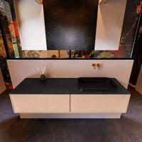 Badkamermeubelset Mondiaz Erin 150 cm met 2 Lades met RIDGE Wastafel Rechts Urban Zonder Kraangaten Greeploos Mat Rosee - thumbnail