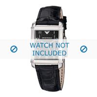 Armani horlogeband AR0364 Leder Zwart 18mm + zwart stiksel - thumbnail