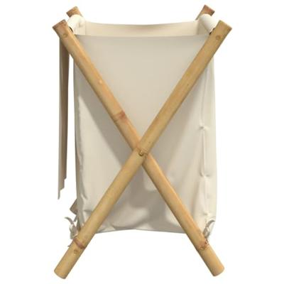 VidaXL Wasmand 45x55x63,5 cm bamboe crèmewit VidaXL Wasmand 45x55x63,5 cm bamboe crèmewit