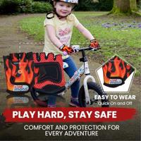 Kiddimoto Flame Vingerloze fietshandschoenen Unisex Zwart - thumbnail
