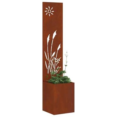 VidaXL Tuin privacy screen fretwerk roestig 32 x 140 cm cortenstaal