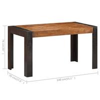 Eettafel 140x70x76 cm massief ruw mangohout - thumbnail