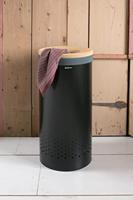 Brabantia Wasbox - 35 liter - kurkendeksel - uitneembare waszak - zwart 120008 - thumbnail