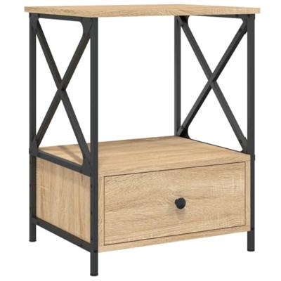 Nachtkastjes 2 st 50x41x65 cm bewerkt hout sonoma eikenkleurig