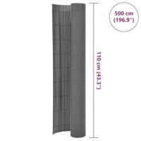 Tuinafscheiding dubbelzijdig 110x500 cm grijs - thumbnail