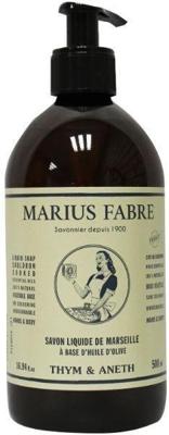 Marius Fabre Nature Marseille zeep tijm dille met pomp 500 Milliliter Marius Fabre Nature Marseille zeep tijm dille met pomp 500 Milliliter