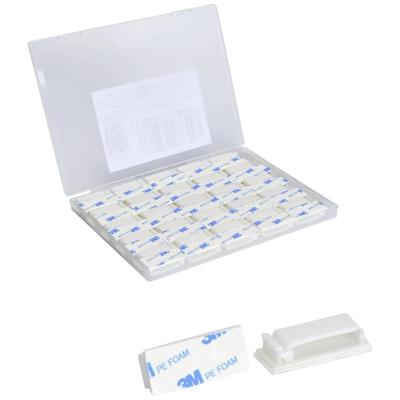 TRU COMPONENTS T24CA075 Bevestigingssokkel Zelfklevend TC-12888572 Voor lintkabel, Hersluitbaar Wit 50 stuk(s)