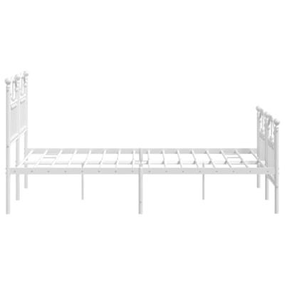 Bedframe met hoofd- en voeteneinde metaal wit 120 x 190 cm - thumbnail