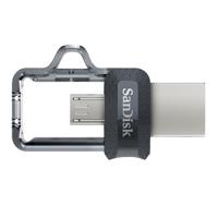 SanDisk 173384 USB flash drive 32 GB USB Type-A / Micro-USB Zwart, Transparant - thumbnail