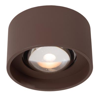 Lucide LENZ - Plafondspot Binnen/Buiten - Ø 11 cm - LED - 1x8W 2700K - IP54 - Roest bruin - Essential