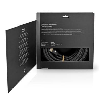 High Speed HDMI-Kabel met Ethernet | HDMI Connector | HDMI Connector | 4K@30Hz | ARC | 18 Gbps | 10.00 m | Rond | Katoen | Gun Metal Grijs | Cover Box