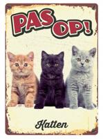 PLENTY GIFTS WAAKBORD BLIK KATTEN 15X21 CM - thumbnail