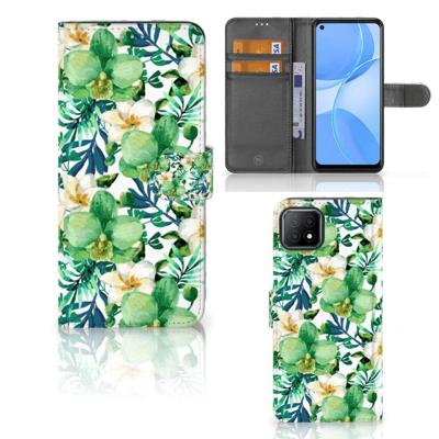 OPPO A73 5G Hoesje Orchidee Groen OPPO A73 5G Hoesje Orchidee Groen