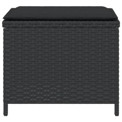 Tuinkrukken 4 st met kussens 40x40x35 cm poly rattan zwart Tuinkrukken 4 st met kussens 40x40x35 cm poly rattan zwart