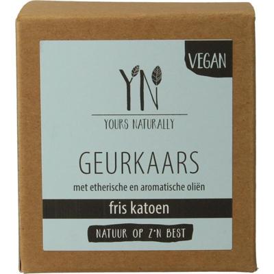 Yours Naturally Geurkaars in glas fris katoen 20cl 1 Stuks