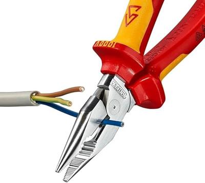 Knipex Spitse kombitang geïsoleerd | Meer-componentengrepen | VDE-getest | Verchroomd | Lengte 185 mm - 08 26 185 SB