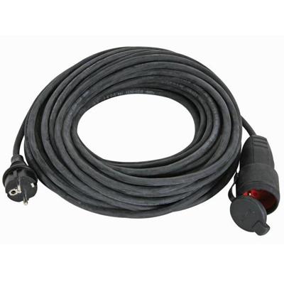 Rubber verlengkabel 5 meter 3G1.5 zwart randaarde