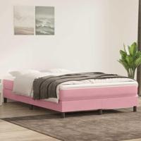 Boxspring met matras fluweel roze 160x220 cm - thumbnail