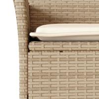 Tuinstoelen 2 st met kussens poly rattan beige - thumbnail