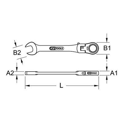 KS Tools 503.4816 503.4816 Steek-ringratelsleutel Sleutelbreedte (metrisch) 16 mm