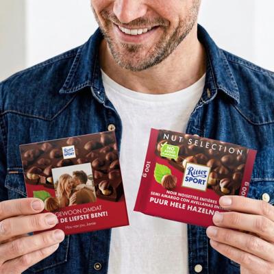 Gepersonaliseerde Ritter Sport chocolade- Dark Whole Hazelnut