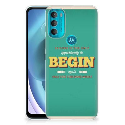 Motorola Moto G71 5G | Siliconen hoesje | met naam Quote Begin