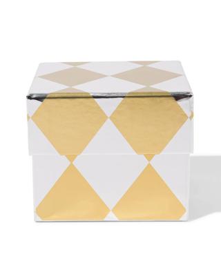 HEMA Cadeaudoos 11x11x9cm ruiten goud-zilver
