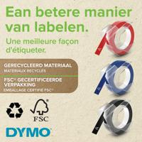 Relieftape dymo embossing plastic 9mm zwart - thumbnail