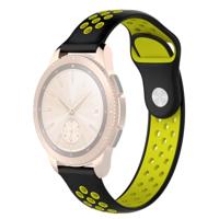 Double Color Wrist Strap Watch Band for Galaxy Watch 42mm (Black Yellow) - thumbnail