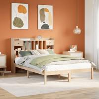 Bed met boekenkast zonder matras massief grenenhout 150x200 cm - thumbnail