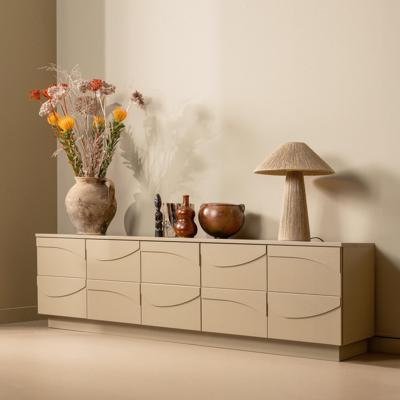 WOOOD TV-meubel 'Teo' Grenenhout, 180cm, kleur Mud