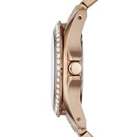 Fossil Dames Riley multifunctioneel Rosegoudkleurig roestvrijstalen horloge ES2811 - thumbnail