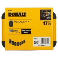 DeWALT DT7506 Krachtdoppenset 1/2" Vierkant | kort | 17-delig - thumbnail