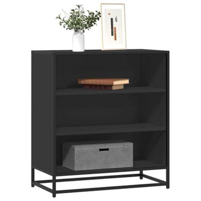 Dressoir 68x35x76 cm bewerkt hout en metaal zwart