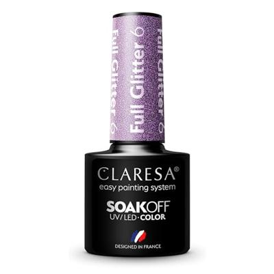 Claresa uv/led gellak 5ml full glitter 6 purple Claresa uv/led gellak 5ml full glitter 6 purple