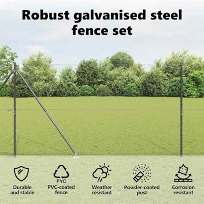 VidaXL Afrasteringspaal grijs 10 x 1,6 m (36 mm gaas) staal en pvc