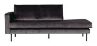 WOOOD Daybed 'Rodeo' Links, Velvet, kleur Antraciet - thumbnail