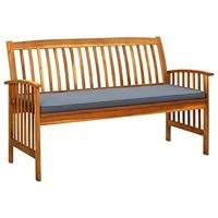 Tuinbank met kussen 147 cm massief acaciahout - thumbnail