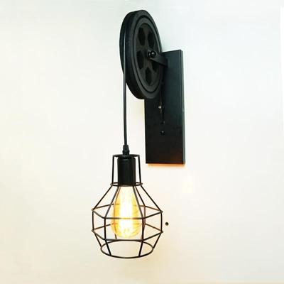 40W granaat Retro smeedijzer katrol opheffing muur Lamp Corridor gangpad veranda muur Lamp (zwart geen lamp) 40W granaat Retro smeedijzer katrol opheffing muur Lamp Corridor gangpad veranda muur Lamp (zwart geen lamp)