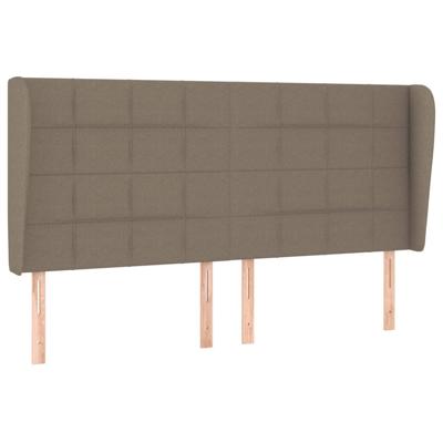 Hoofdbord met randen 163x23x118/128 cm stof taupe