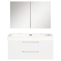 Differnz Somero badmeubel set met spiegelkast FSC 100 cm hoogglans wit - thumbnail