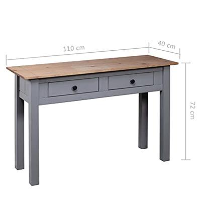 VidaXL Wandtafel panama range 110x40x72 cm massief grenenhout grijs