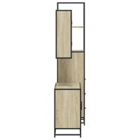 3-delige Badkamermeubelset bewerkt hout sonoma eikenkleurig - thumbnail