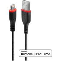 LINDY USB-kabel USB 2.0 Apple Lightning stekker, USB-A stekker 1.00 m Zwart 31291 - thumbnail
