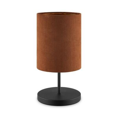 Scandinavische stijl Tafellamp - Corduroy Lampenkap - Cilinder - Brown - ø20 x 40 cm - E27 Fitting - Geschikt voor Woonkamers en slaapkamers - Met schakelaar
